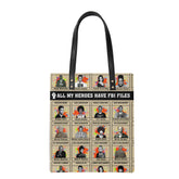 All My Heroes Have FBI Files Leather Ordinary Tote Bag