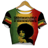 Angela Davis Rasta Freedom Croptop T Shirt
