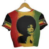 Angela Davis Rasta Freedom Croptop T Shirt