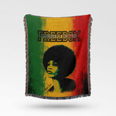 Angela Davis Rasta Freedom Jacquard Woven Blanket