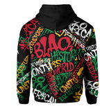 Black History Hoodie, Graffiti Pan-African Pride Hoodie Pullover Hoodie
