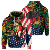 Black History Hoodie, Malcolm X Pan-African Hoodie Pullover Hoodie