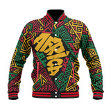 Black History Short Baseball Jacket, Africa Black Power Pattern Baseball Jacket