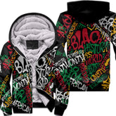 Black History Short Sherpa Hoodie, Graffiti Pan-African Pride Sherpa Hoodie