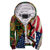 Black History Short Sherpa Hoodie, Malcolm X Pan-African Sherpa Hoodie