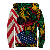 Black History Short Sherpa Hoodie, Malcolm X Pan-African Sherpa Hoodie