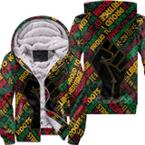Black History Short Sherpa Hoodie, Raised Fist Freedom & Civil Rights Tribute Sherpa Hoodie