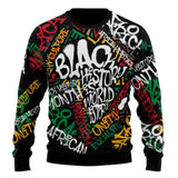 Black History Ugly Sweater, Graffiti Pan-African Pride Ugly Sweater