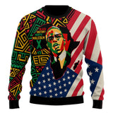 Black History Ugly Sweater, Malcolm X Pan-African Ugly Sweater