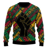 Black History Ugly Sweater, Raised Fist Freedom & Civil Rights Tribute Ugly Sweater