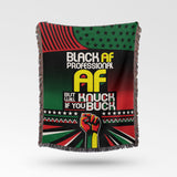 Black AF Professional AF Jacquard Woven Blanket
