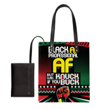 Black AF Professional AF Leather Ordinary Tote Bag
