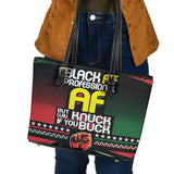 Black AF Professional AF Leather Tote Bag