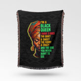 Black Queen Jacquard Woven Blanket