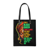 Black Queen Leather Ordinary Tote Bag