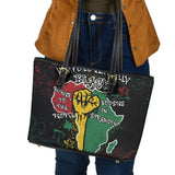 Power In Our Roots Leather Tote Bag