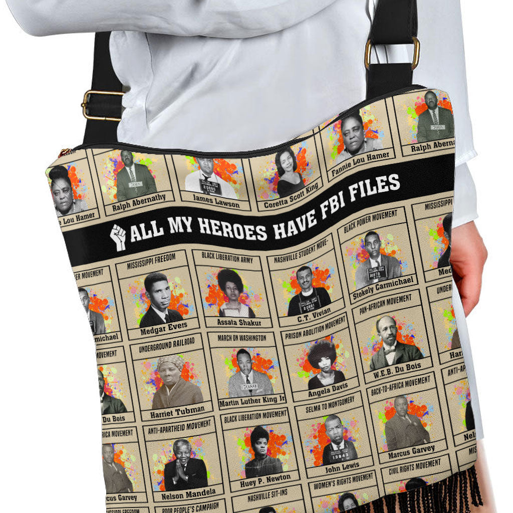 All My Heroes Have FBI Files Boho Handbag