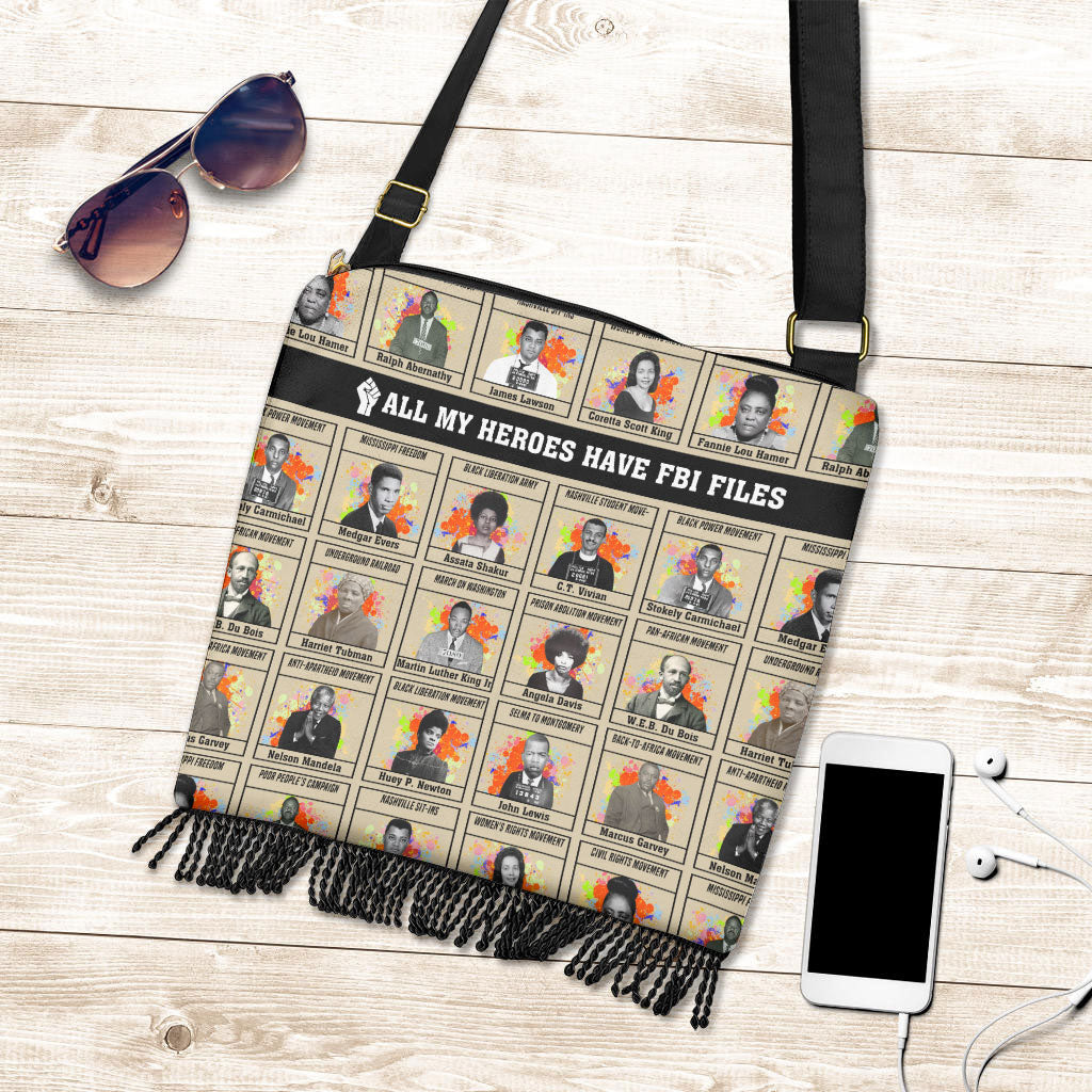 All My Heroes Have FBI Files Boho Handbag