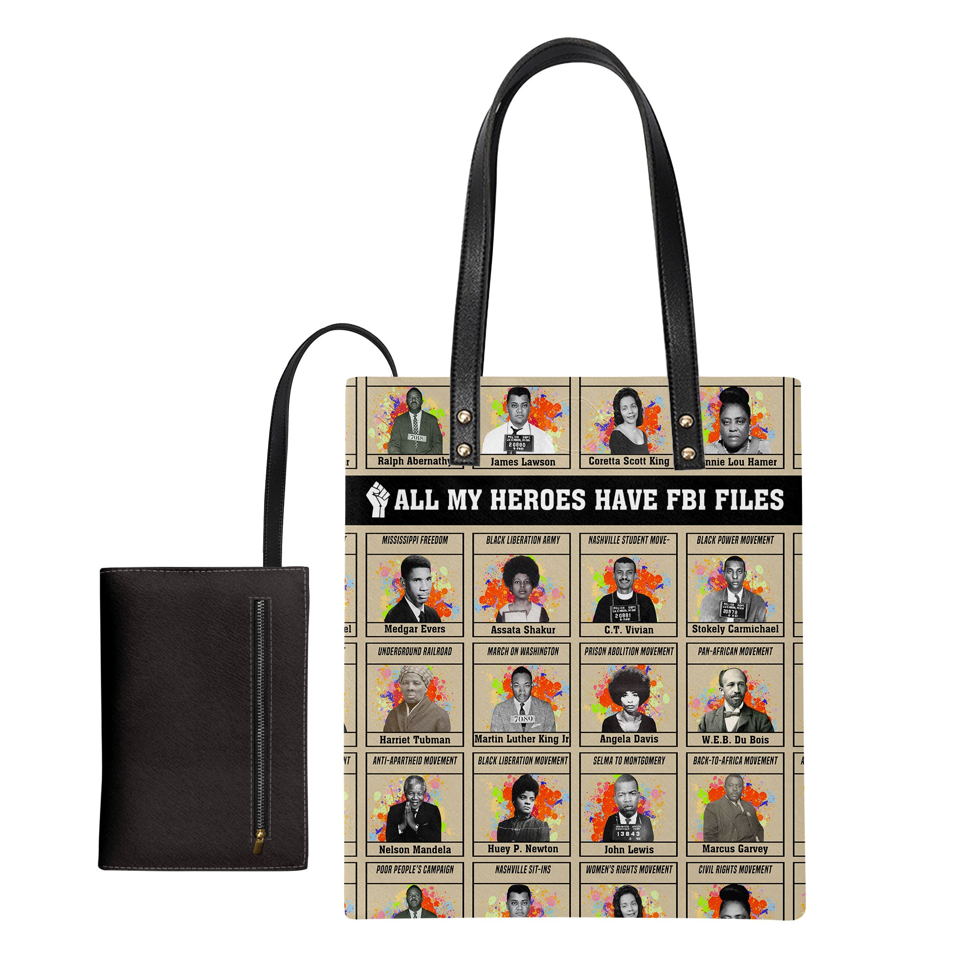All My Heroes Have FBI Files Leather Ordinary Tote Bag