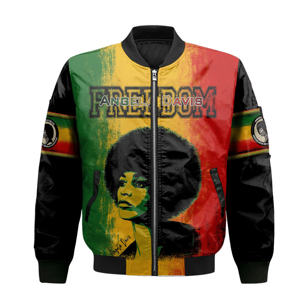 Angela Davis Rasta Freedom Bomber Jacket