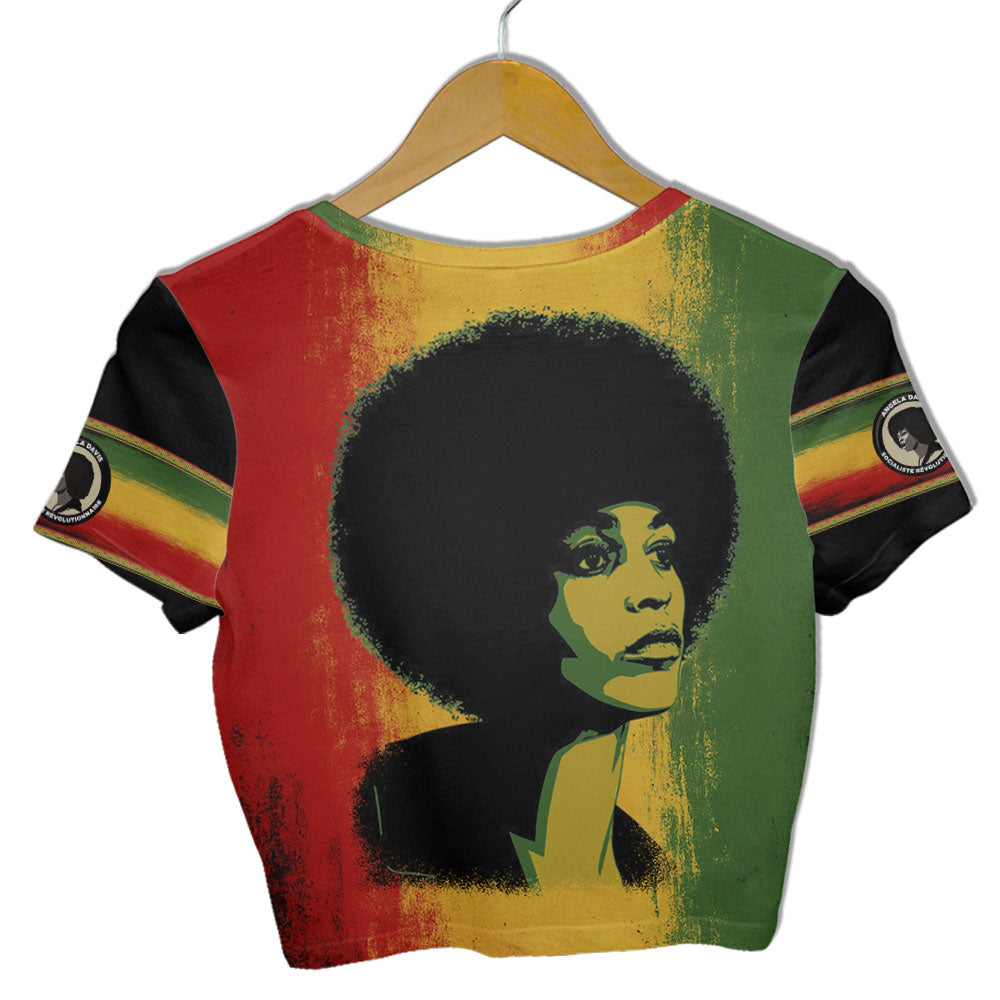 Angela Davis Rasta Freedom Croptop T Shirt