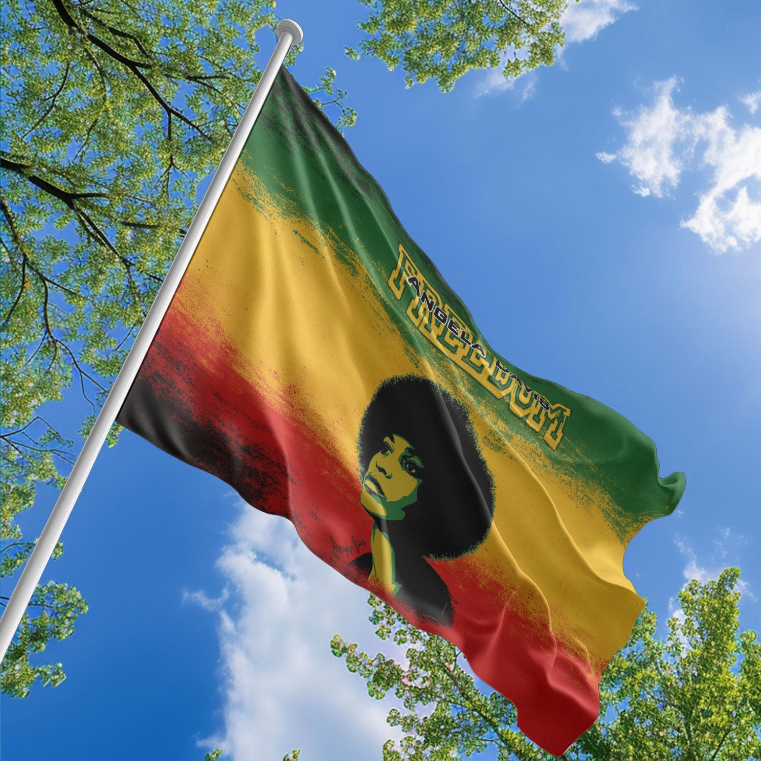 Angela Davis Rasta Freedom Flag