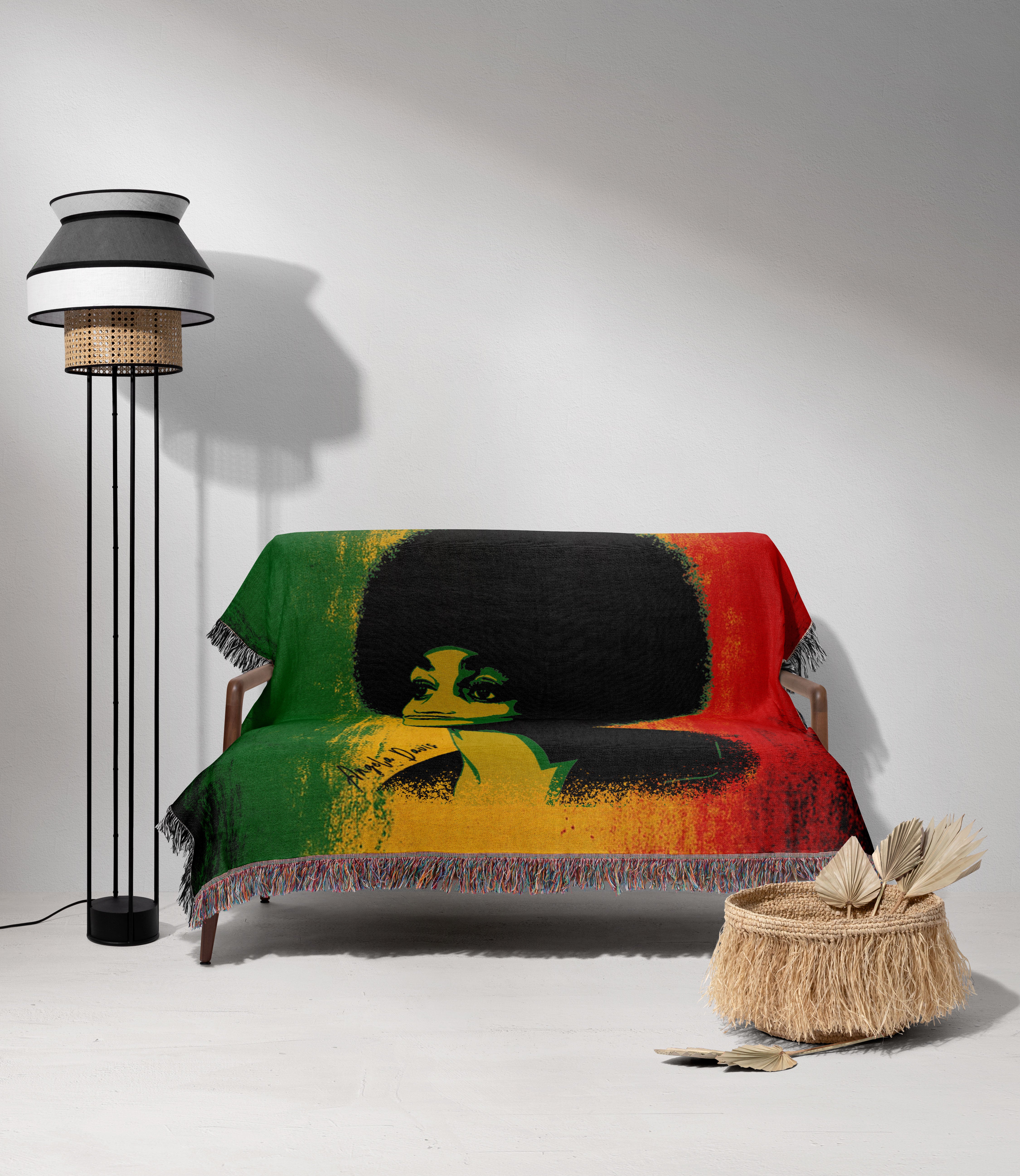 Angela Davis Rasta Freedom Jacquard Woven Blanket