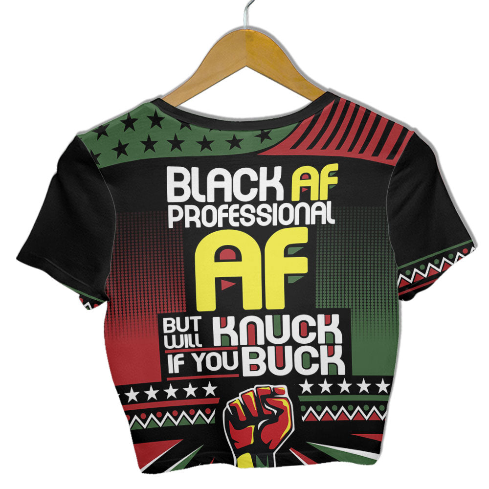 Black AF Proffessional AF Croptop T Shirt
