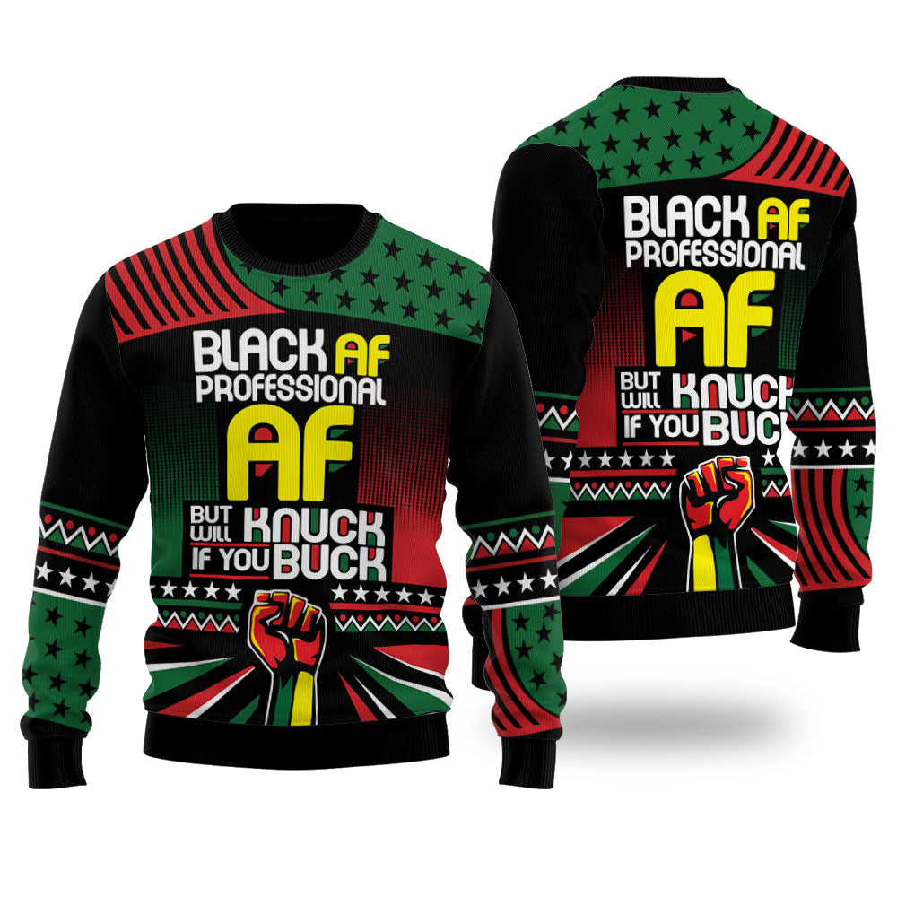 Black AF Proffessional AF Ugly Sweater