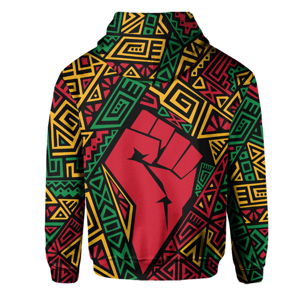 Black History Hoodie, Africa Black Power Pattern Hoodie Pullover Hoodie