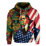 Black History Hoodie, Malcolm X Pan-African Hoodie Pullover Hoodie