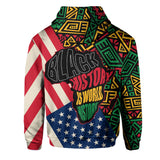 Black History Hoodie, Malcolm X Pan-African Hoodie Pullover Hoodie