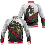 Black History Short Baseball Jacket, Forward Ever Backward Never African Pride Baseball Jacket