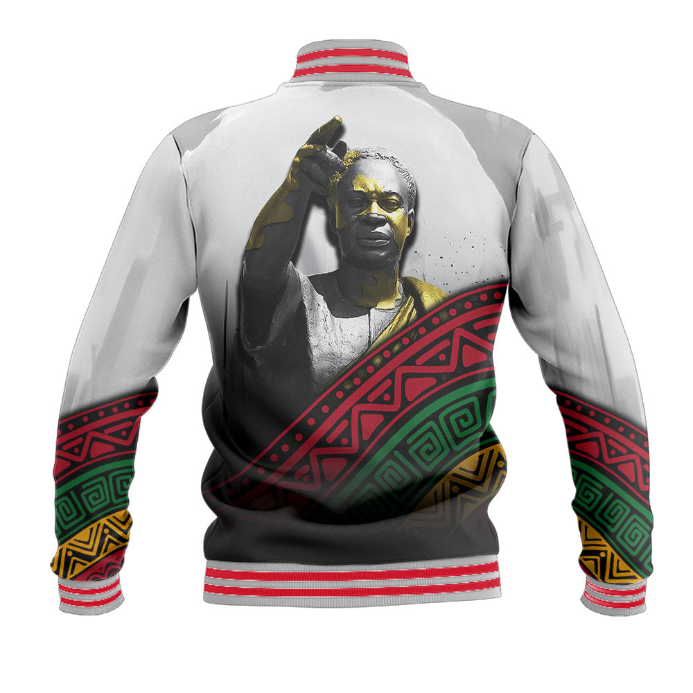 Black History Short Baseball Jacket, Forward Ever Backward Never African Pride Baseball Jacket