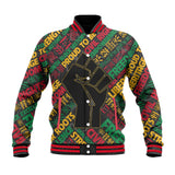 Black History Baseball Jacket, Raised Fist Freedom & Civil Rights Tribute Baseball Jacket