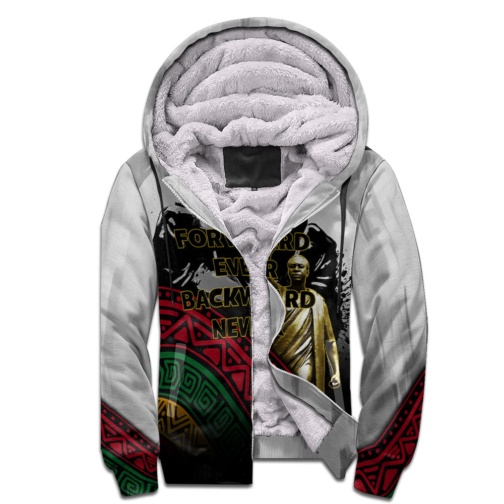 Black History Short Sherpa Hoodie, Forward Ever Backward Never African Pride Sherpa Hoodie