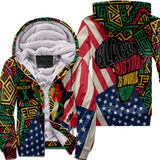 Black History Short Sherpa Hoodie, Malcolm X Pan-African Sherpa Hoodie