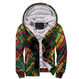 Black History Short Sherpa Hoodie, Raised Fist Freedom & Civil Rights Tribute Sherpa Hoodie