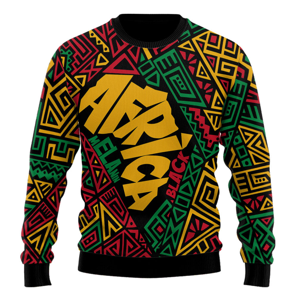 Black History Ugly Sweater, Africa Black Power Pattern Ugly Sweater