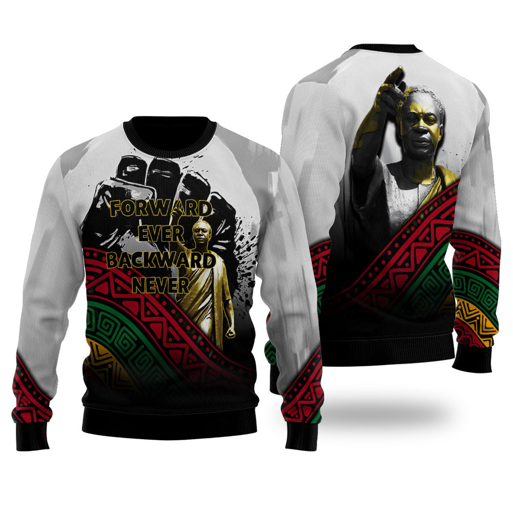 Black History Ugly Sweater, Forward Ever Backward Never African Pride Ugly Sweater