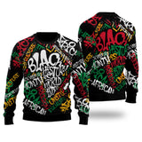 Black History Ugly Sweater, Graffiti Pan-African Pride Ugly Sweater