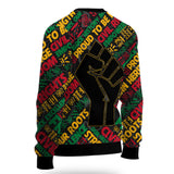 Black History Ugly Sweater, Raised Fist Freedom & Civil Rights Tribute Ugly Sweater