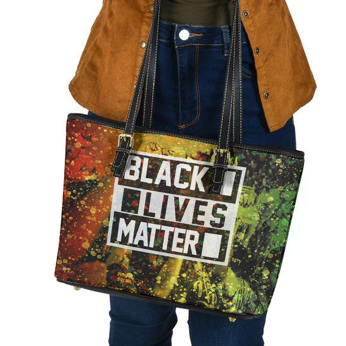 Black Lives Matter Leather Tote Bag