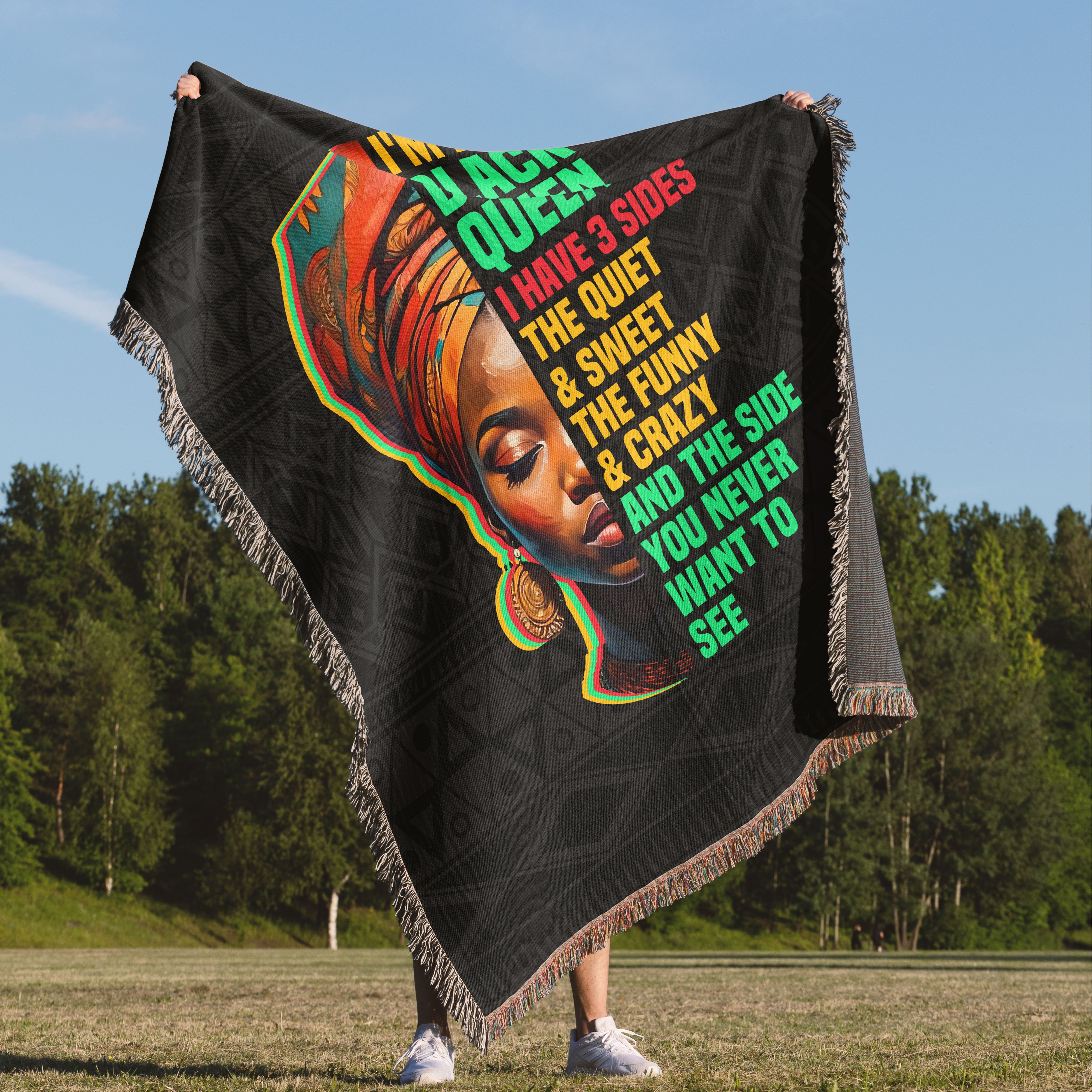 Black Queen Jacquard Woven Blanket
