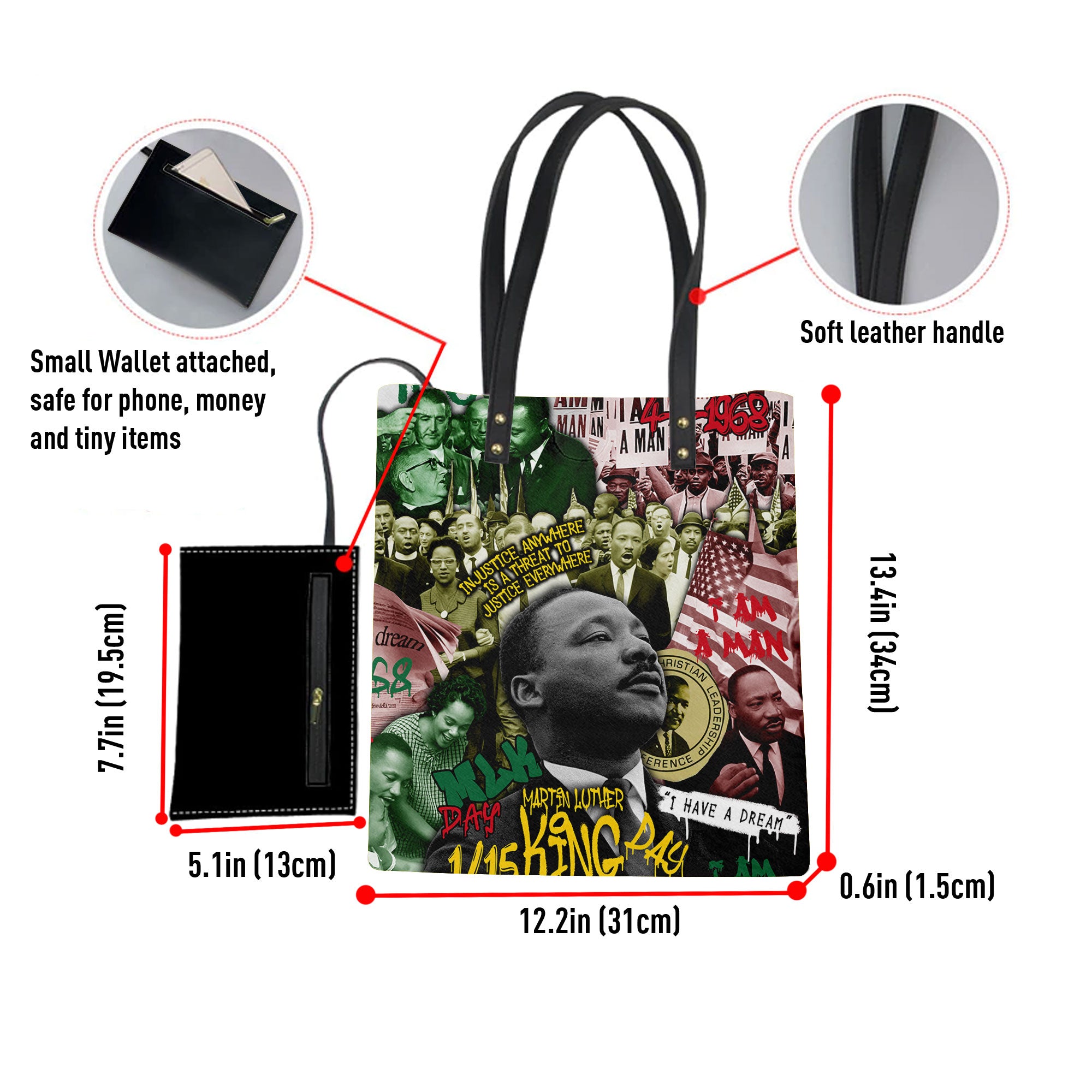 Martin Luther King Leather Ordinary Tote Bag