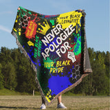 Never Apologize For Jacquard Woven Blanket