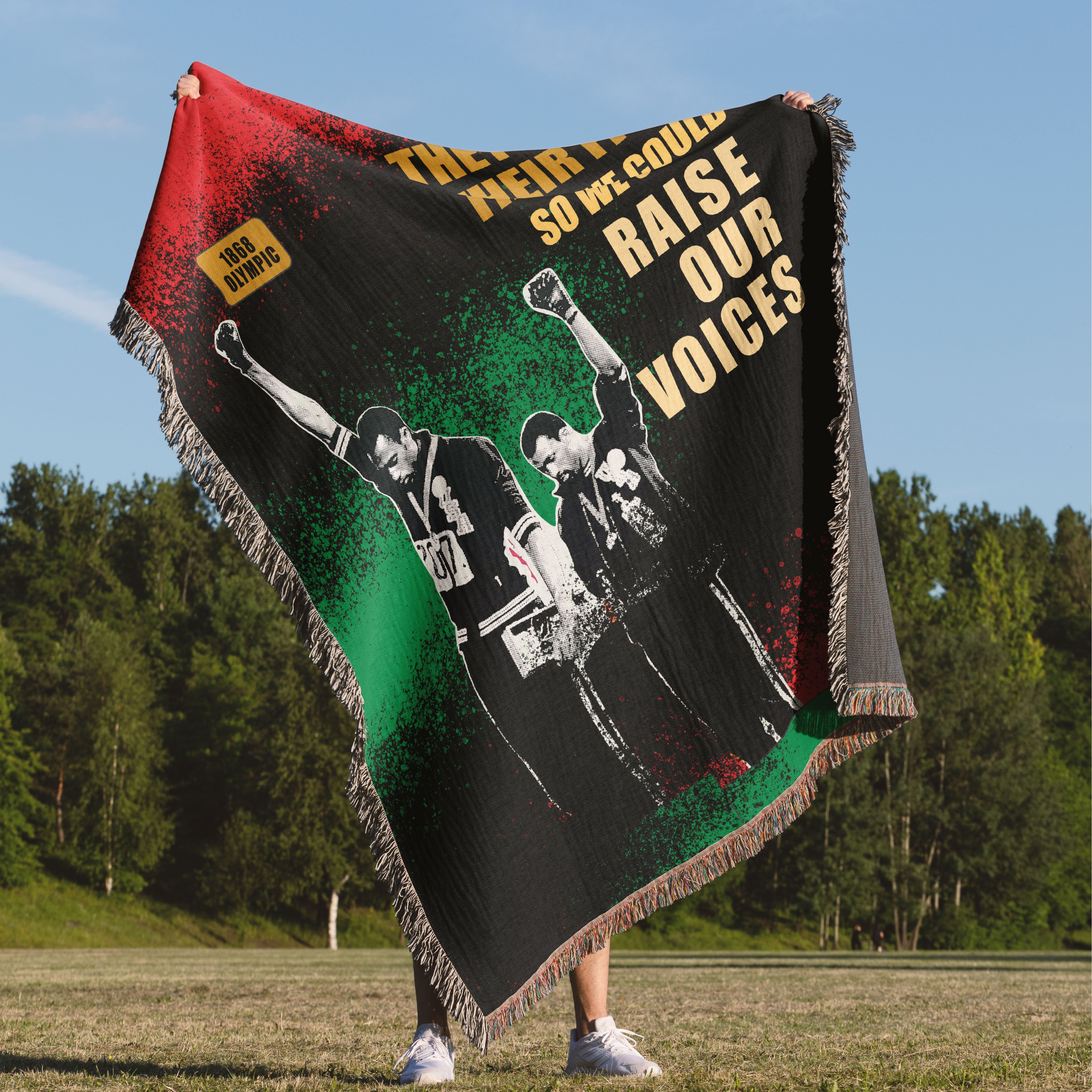 They Raised Their Fists Jacquard Woven Blanket
