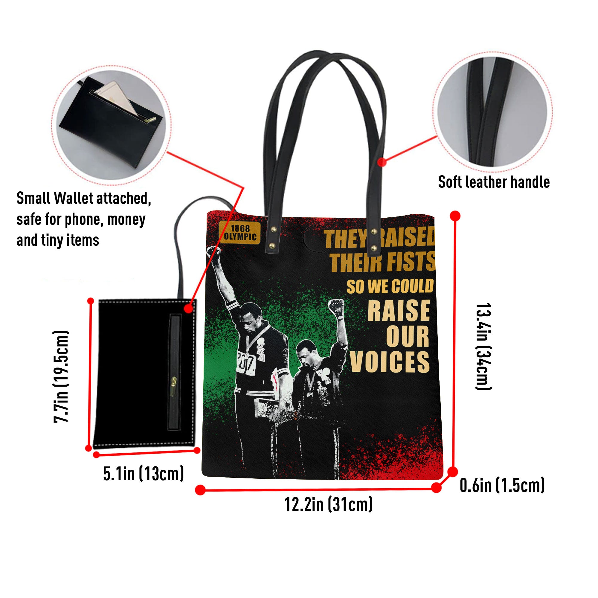 They Raised Their Fists Leather Ordinary Tote Bag
